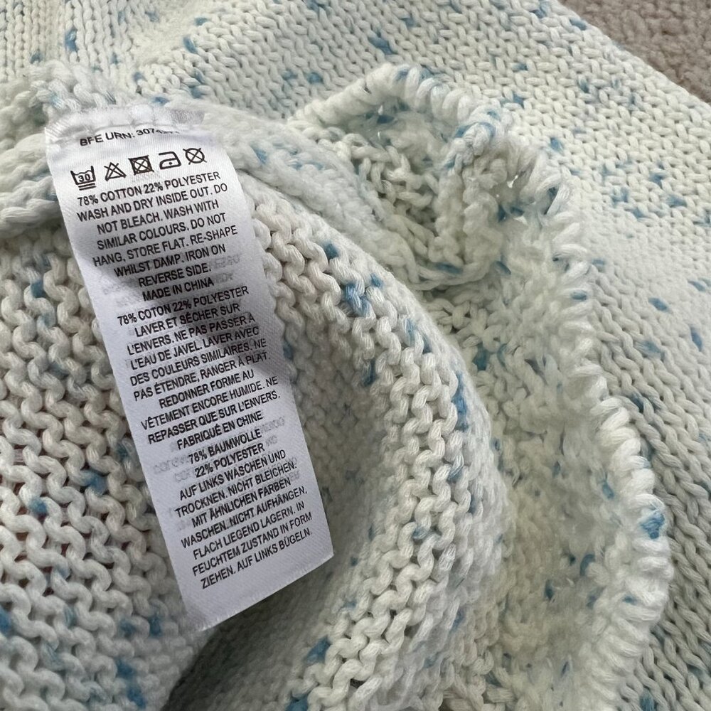 NWT French Connection Nevanna Scallop Hem Cotton Crewneck Sweater M - Picture 11 of 11